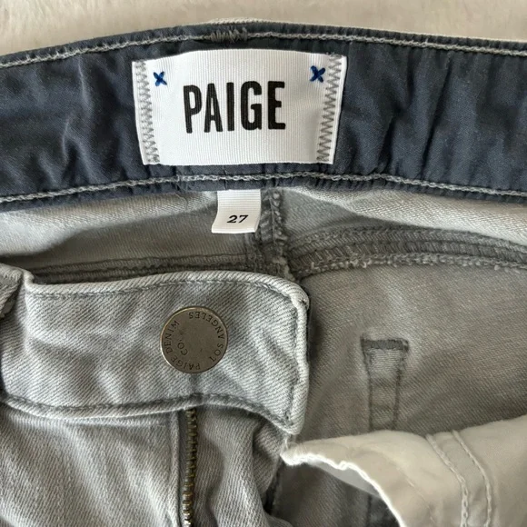 PAIGE Edgemont Montauk Grey No Whiskers Jeans Size 27 - Picture 3 of 13